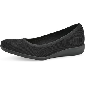 WHITE MOUNTAIN Women’s Florian Knit Ballet Flat(Black Corduroy Fabric)