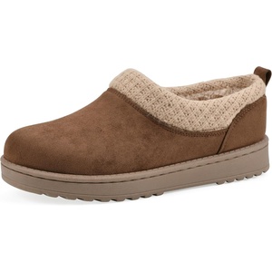 WHITE MOUNTAIN Women’s Iceboat Faux Shearling-Lined Slip-On Clog(Dark Chestnut Fabric)