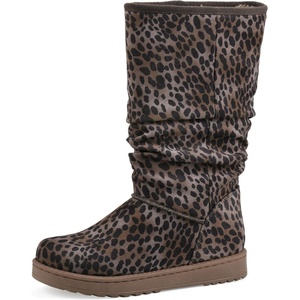WHITE MOUNTAIN Women’s Icequake Faux Fur-Lined Ruched Mid Shaft Bootie(Brown Multi)