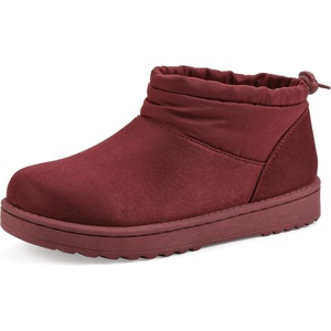 WHITE MOUNTAIN Women’s Idle Faux Fur-Lined Mini Bootie(Burgundy Fabric)