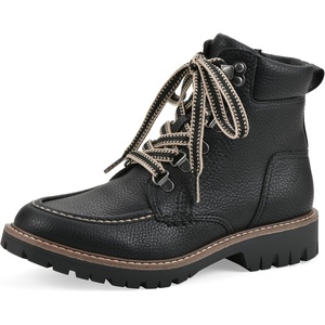 WHITE MOUNTAIN Women’s Parcels City Hiker Ankle Bootie(Black Pebble Smooth)
