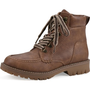 WHITE MOUNTAIN Women’s Parcels City Hiker Ankle Bootie(Chestnut Pebble Smooth)