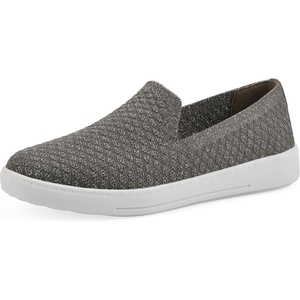 WHITE MOUNTAIN Women’s Upstay Knit Slip-On Sneaker(Pewter Fabric)