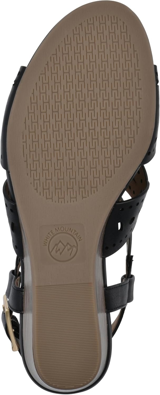image:imageWHITE MOUNTAIN Womens Brush Up Wedge SandalBlackBurnSmooth