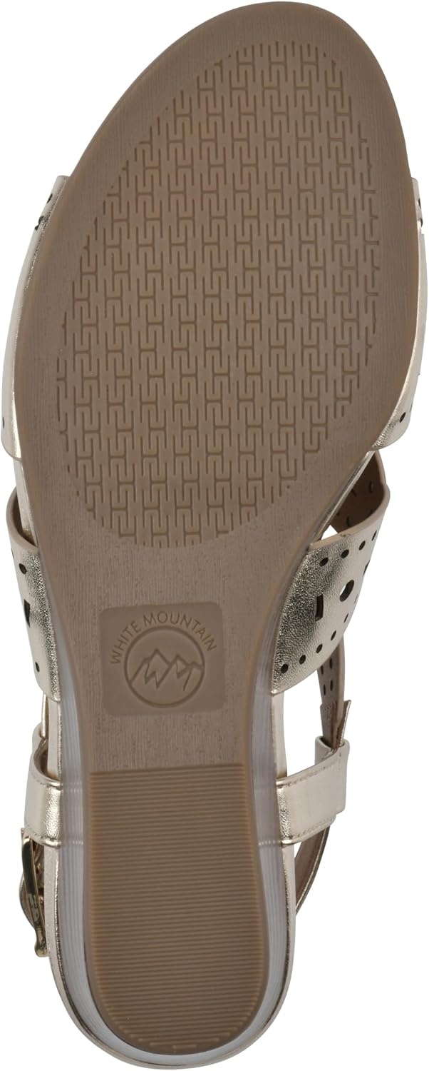 image:imageWHITE MOUNTAIN Womens Brush Up Wedge SandalGoldMetallicSmooth