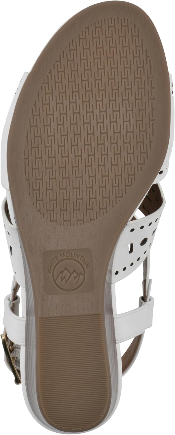 image:imageWHITE MOUNTAIN Womens Brush Up Wedge SandalWhiteBurnSmooth