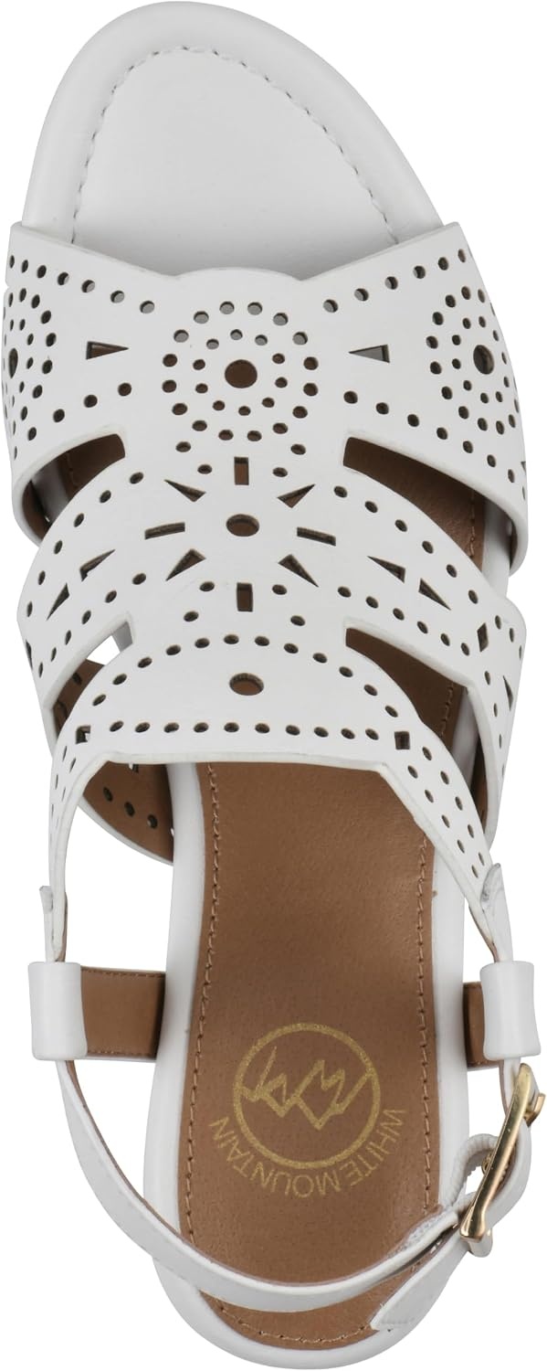 image:imageWHITE MOUNTAIN Womens Brush Up Wedge SandalWhiteBurnSmooth