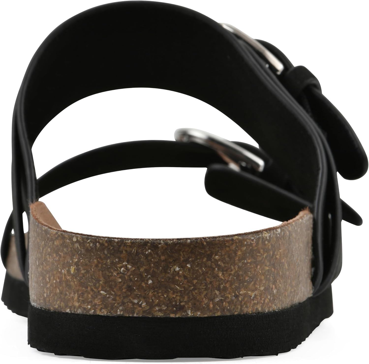 image:imageWHITE MOUNTAIN Womens Hardball DoubleBuckle Signature ComfortMolded Footbed SandalBlackNubuck