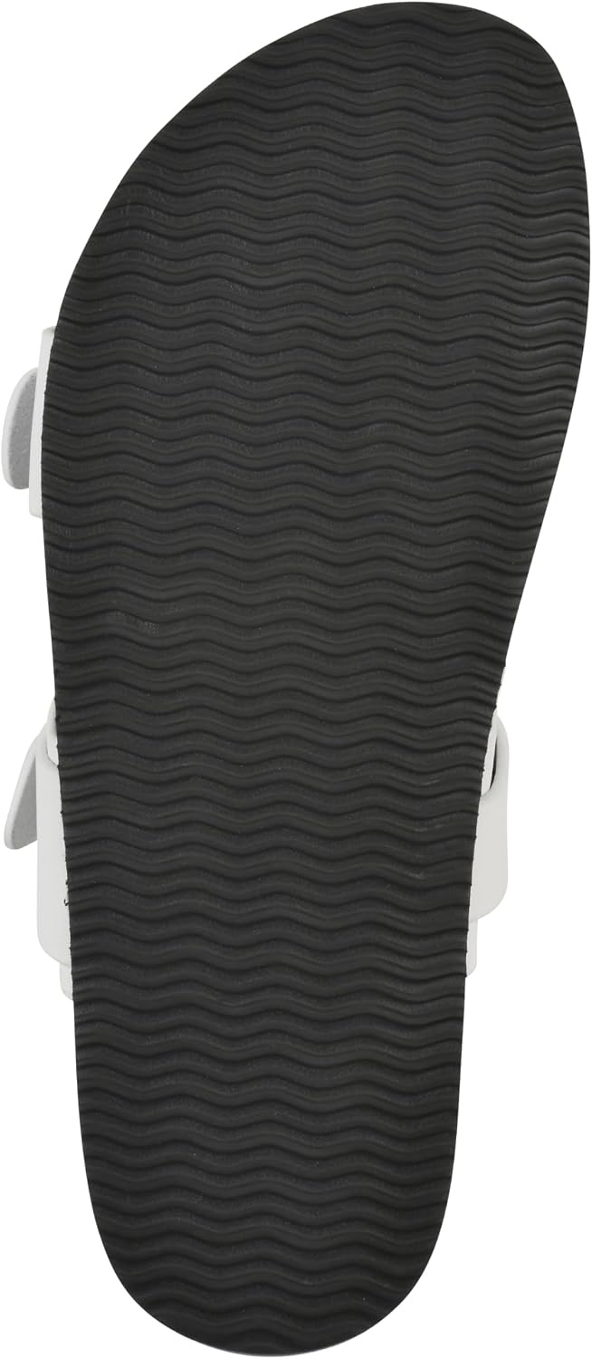 image:imageWHITE MOUNTAIN Womens Hardball DoubleBuckle Signature ComfortMolded Footbed SandalWhiteLeather