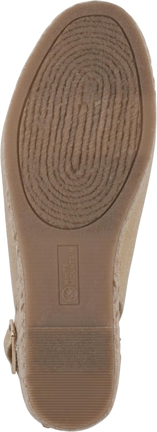 image:imageWHITE MOUNTAIN Womens Maize Slingback Espadrille Wedge SandalAntique Gold Fabric