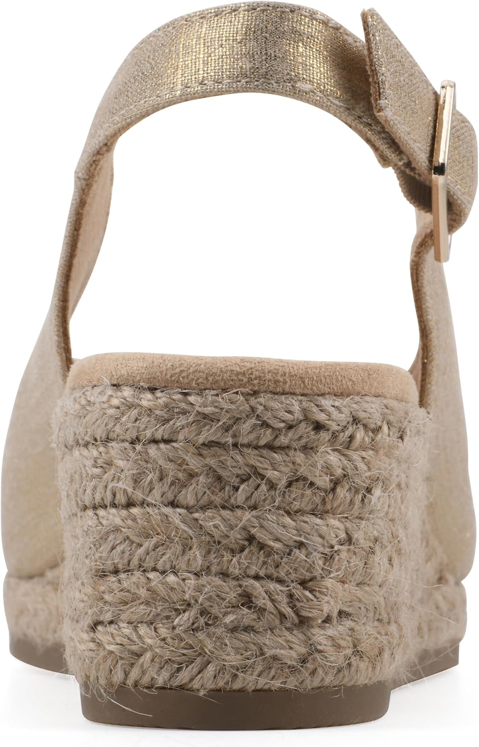 image:imageWHITE MOUNTAIN Womens Maize Slingback Espadrille Wedge SandalAntique Gold Fabric