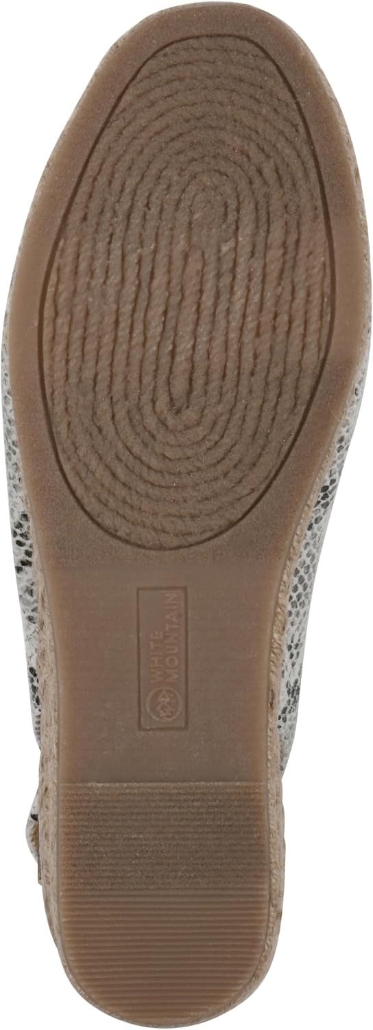 image:imageWHITE MOUNTAIN Womens Maize Slingback Espadrille Wedge SandalBlack White Snake Print Fabric
