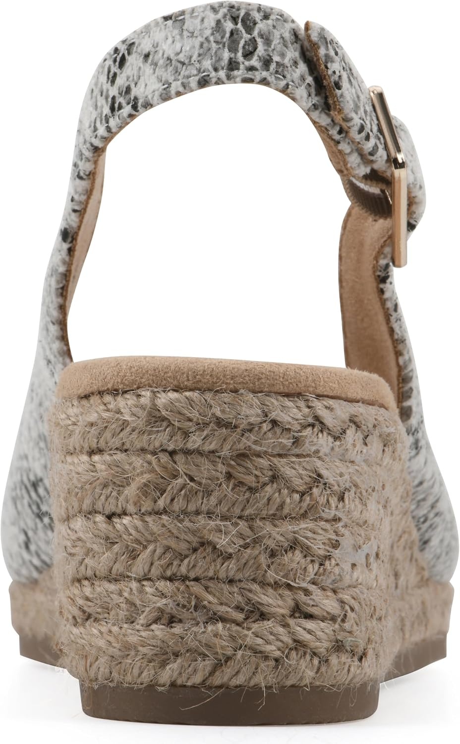 image:imageWHITE MOUNTAIN Womens Maize Slingback Espadrille Wedge SandalBlack White Snake Print Fabric