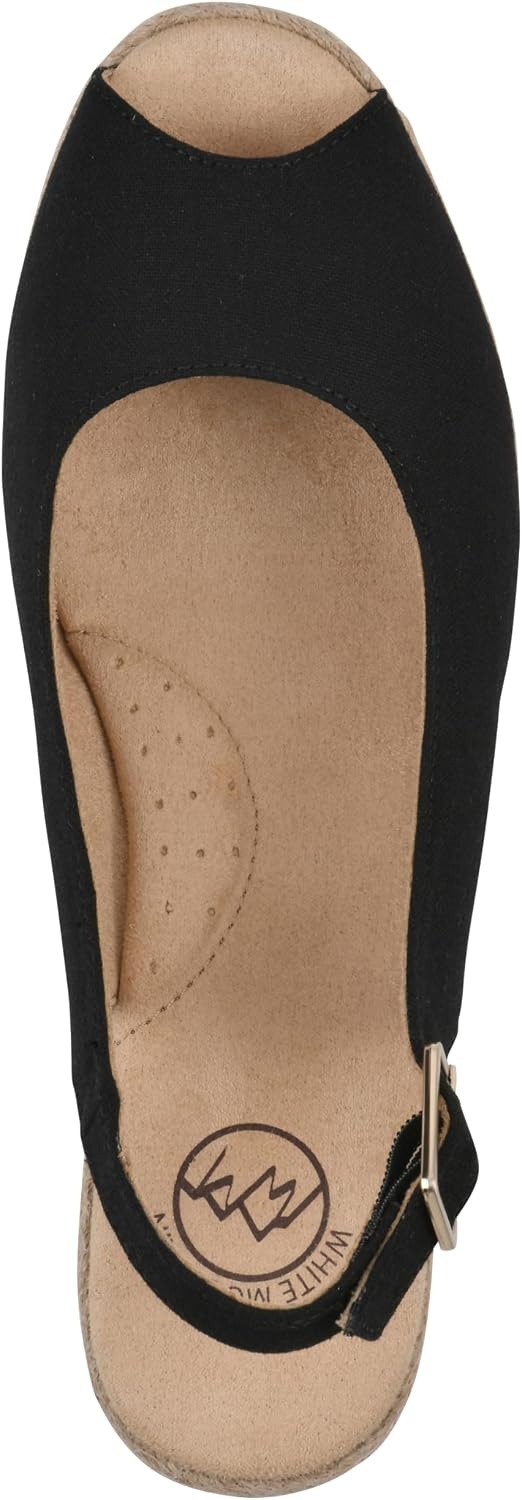 image:imageWHITE MOUNTAIN Womens Maize Slingback Espadrille Wedge SandalBlackFabric
