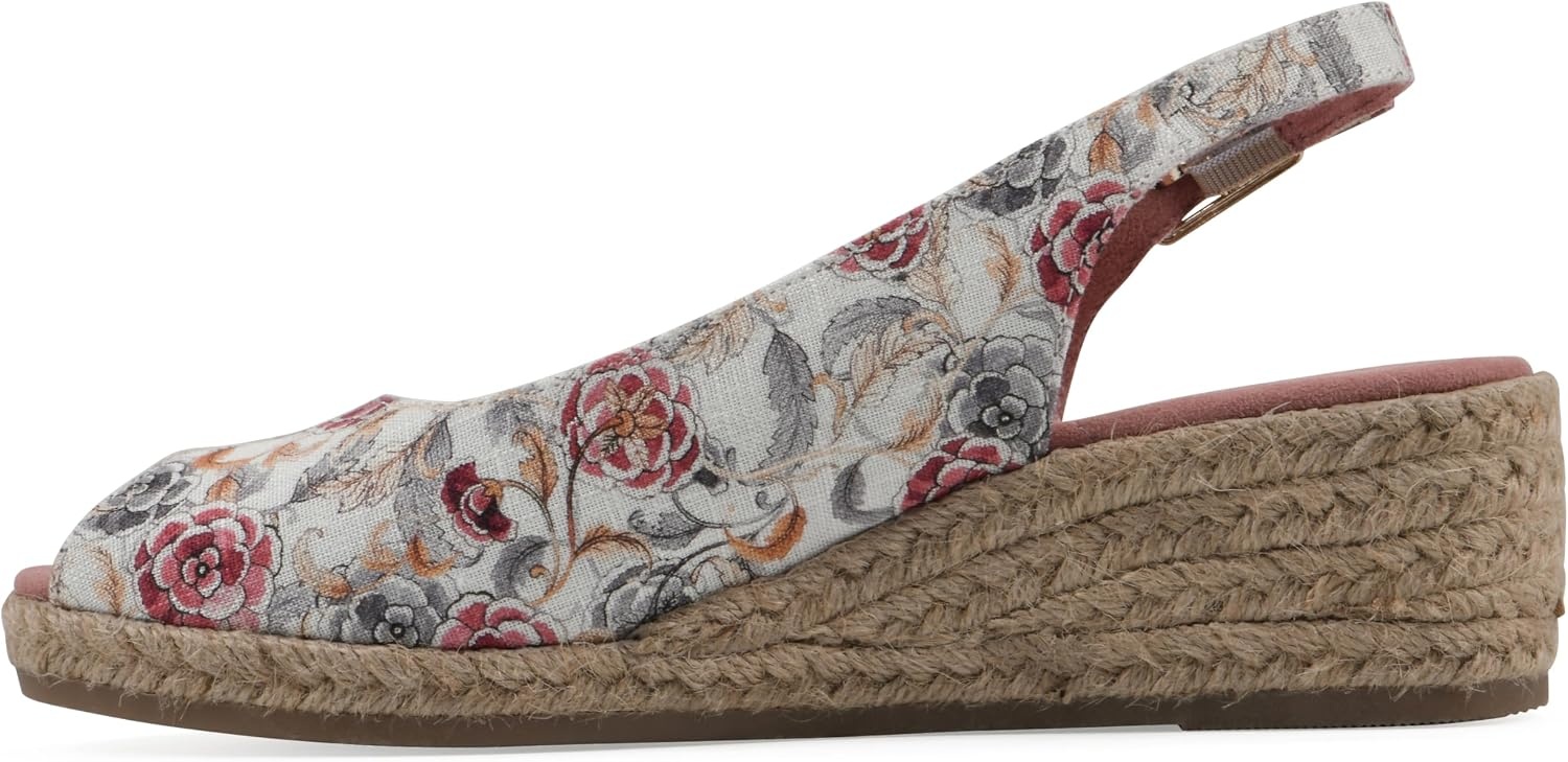 image:imageWHITE MOUNTAIN Womens Maize Slingback Espadrille Wedge SandalBlushFloralFab