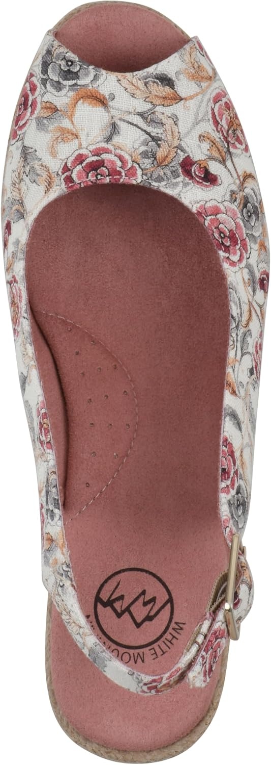 image:imageWHITE MOUNTAIN Womens Maize Slingback Espadrille Wedge SandalBlushFloralFab