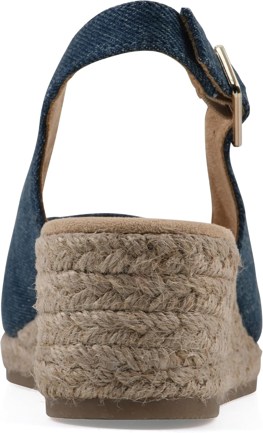 image:imageWHITE MOUNTAIN Womens Maize Slingback Espadrille Wedge SandalDark Blue Denim Fabric