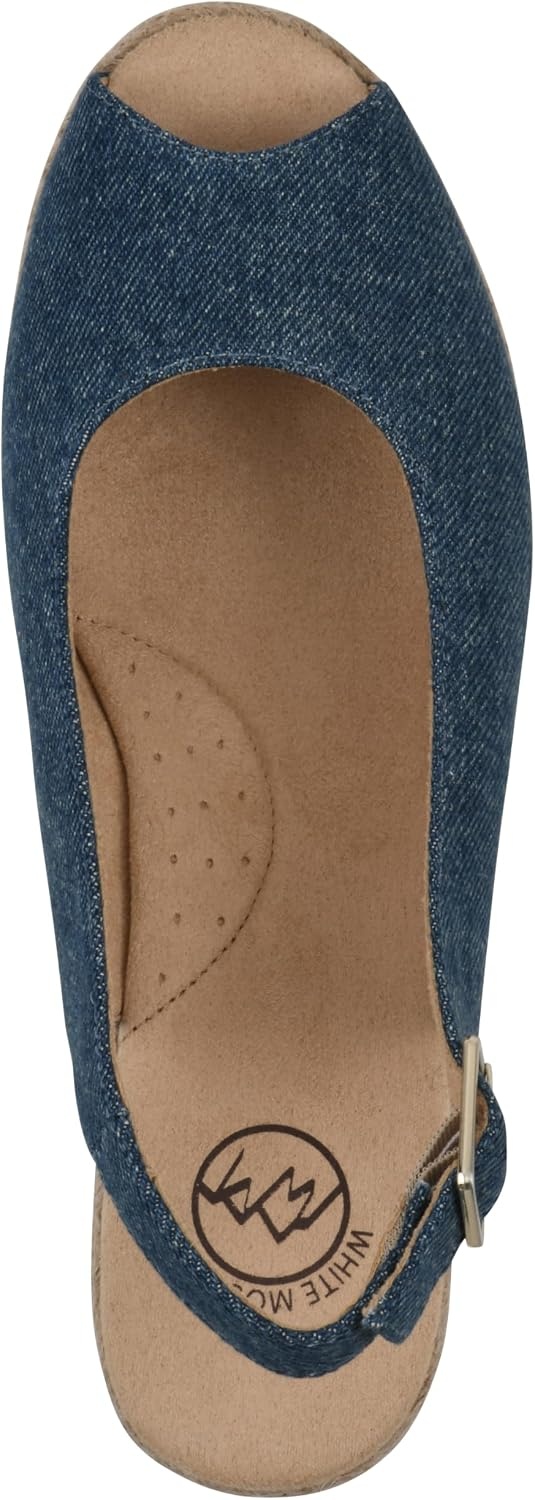 image:imageWHITE MOUNTAIN Womens Maize Slingback Espadrille Wedge SandalDkbluedenimFab
