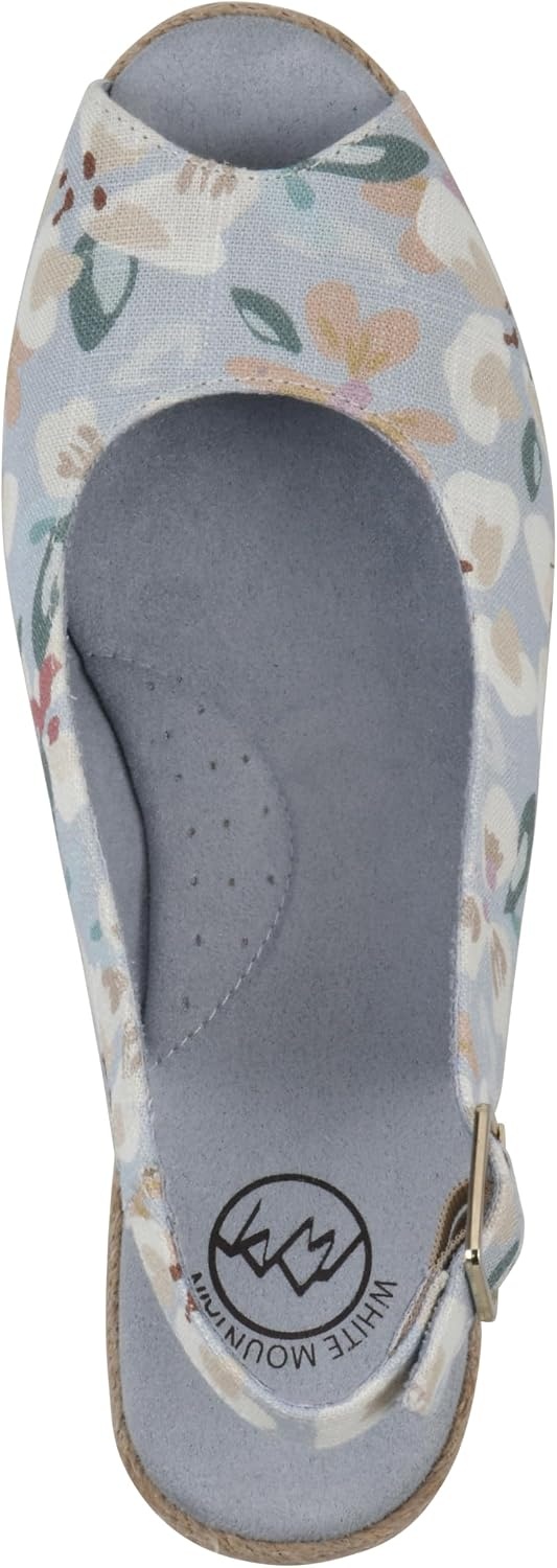image:imageWHITE MOUNTAIN Womens Maize Slingback Espadrille Wedge SandalLtblueFloralFab