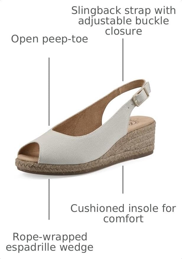 image:imageWHITE MOUNTAIN Womens Maize Slingback Espadrille Wedge SandalNaturalFabric