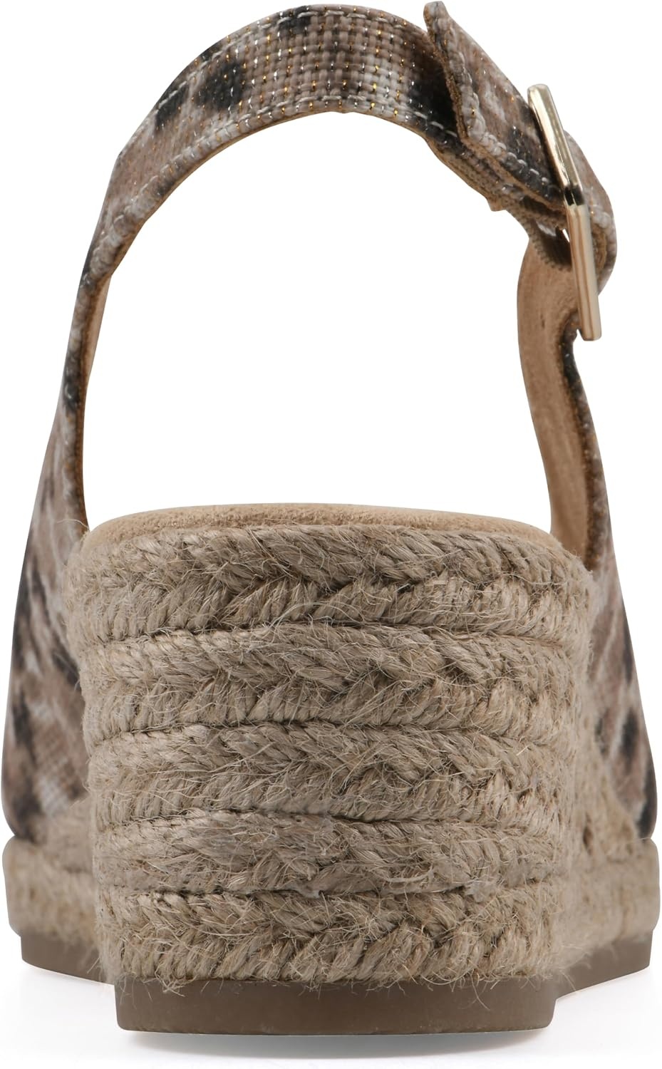 image:imageWHITE MOUNTAIN Womens Maize Slingback Espadrille Wedge SandalNaturalMetLeopardFabric
