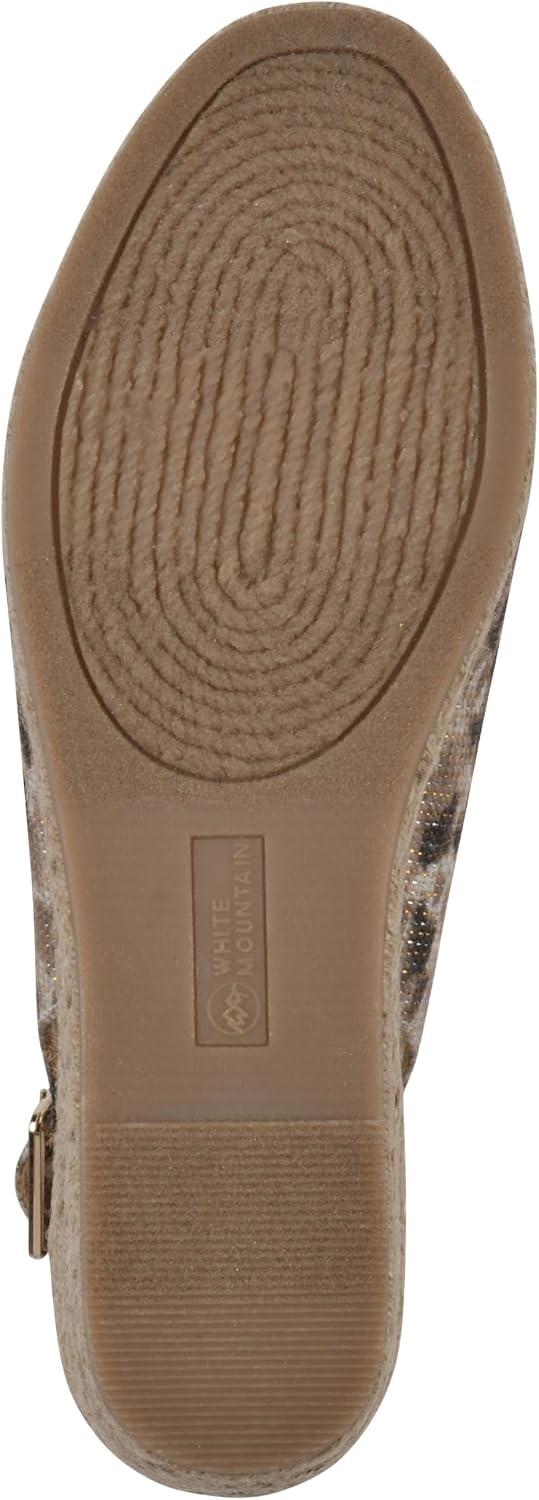image:imageWHITE MOUNTAIN Womens Maize Slingback Espadrille Wedge SandalNaturalMetLeopardFabric