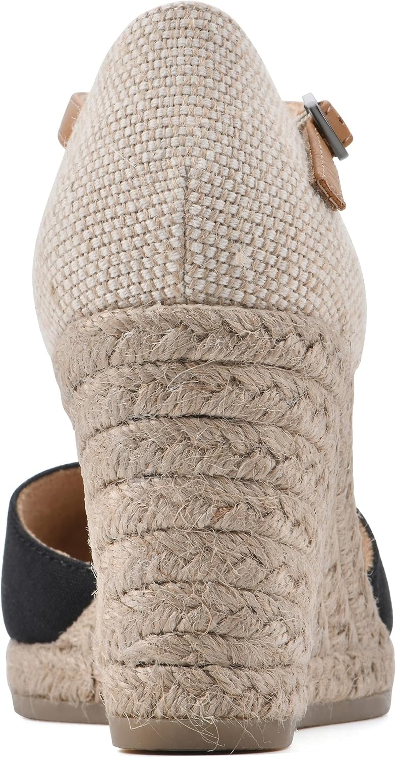 image:imageWHITE MOUNTAIN Womens Mamba Espadrille Wedge SandalBlackFabric