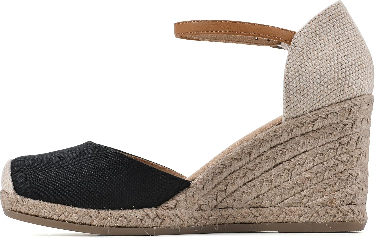 image:imageWHITE MOUNTAIN Womens Mamba Espadrille Wedge SandalBlackFabric