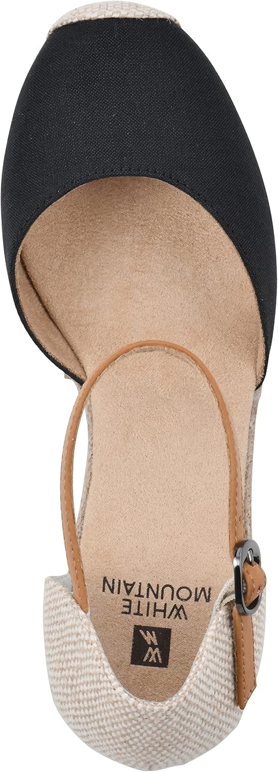 image:imageWHITE MOUNTAIN Womens Mamba Espadrille Wedge SandalBlackFabric