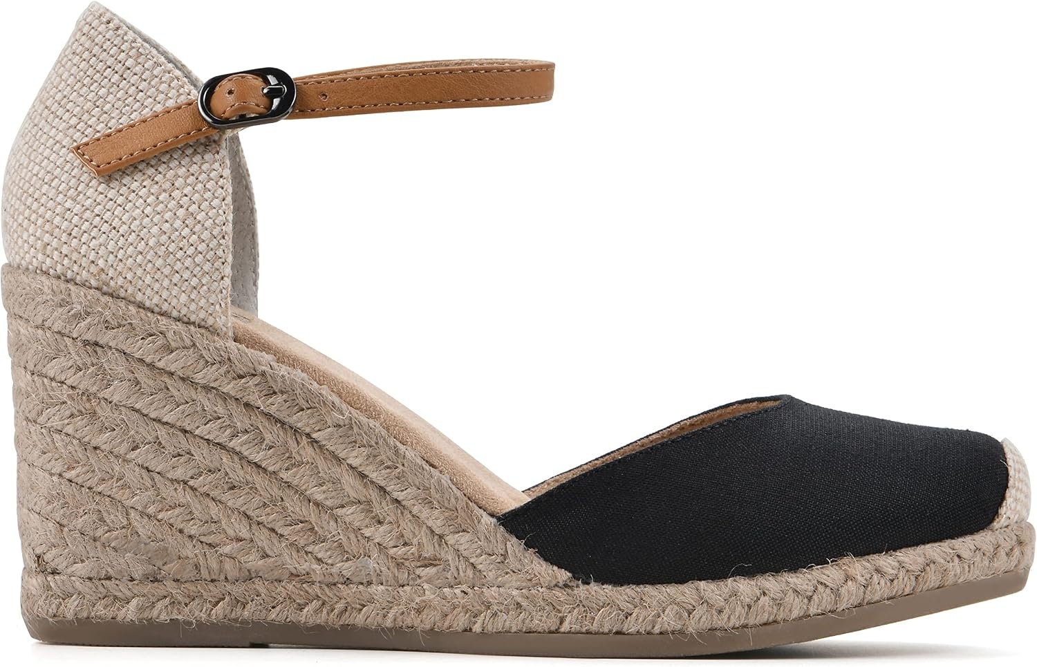 image:imageWHITE MOUNTAIN Womens Mamba Espadrille Wedge SandalBlackFabric