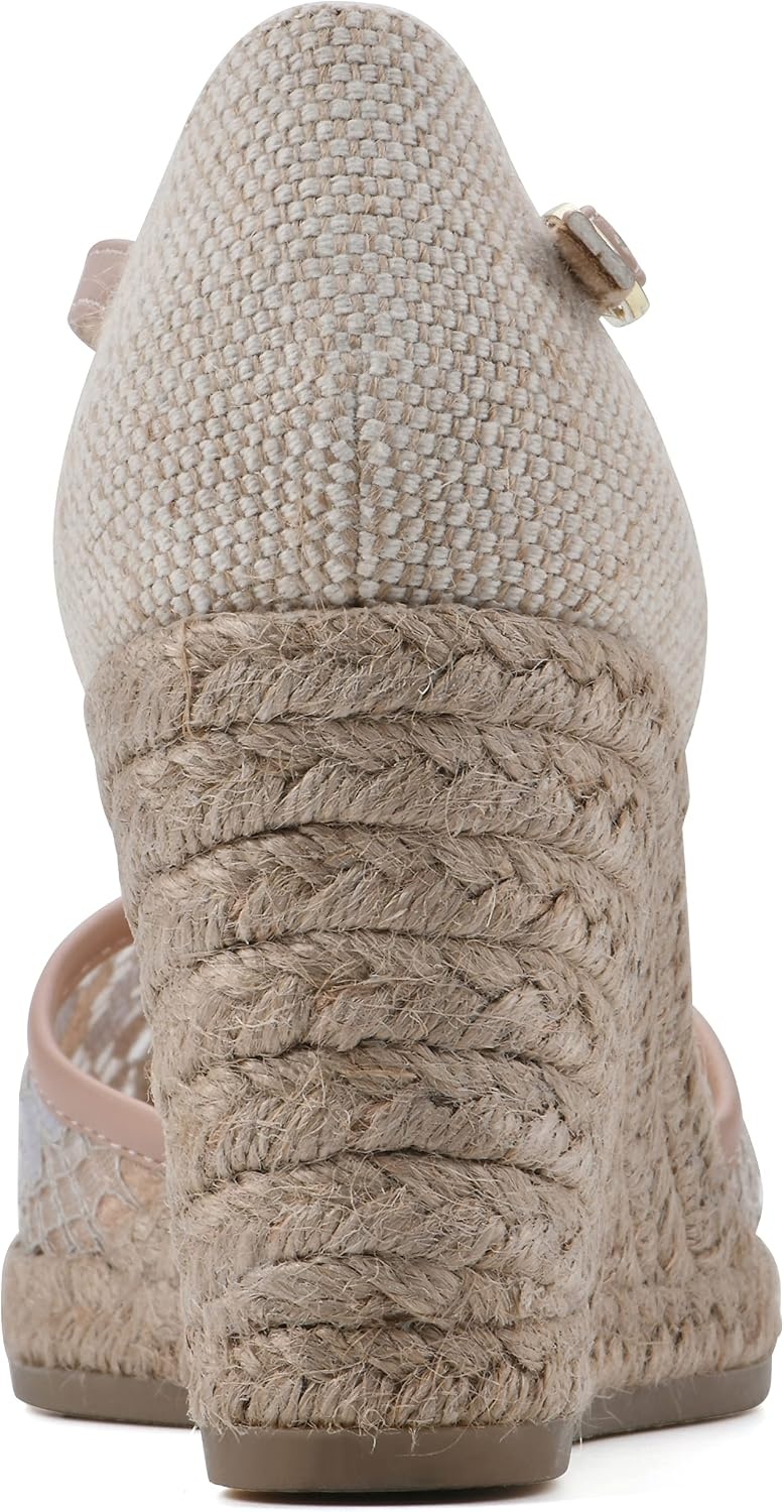 image:imageWHITE MOUNTAIN Womens Mamba Espadrille Wedge SandalBlushMeshFabric
