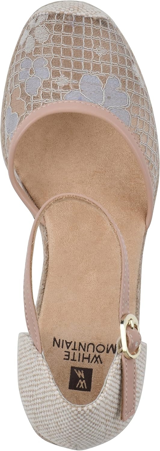 image:imageWHITE MOUNTAIN Womens Mamba Espadrille Wedge SandalBlushMeshFabric