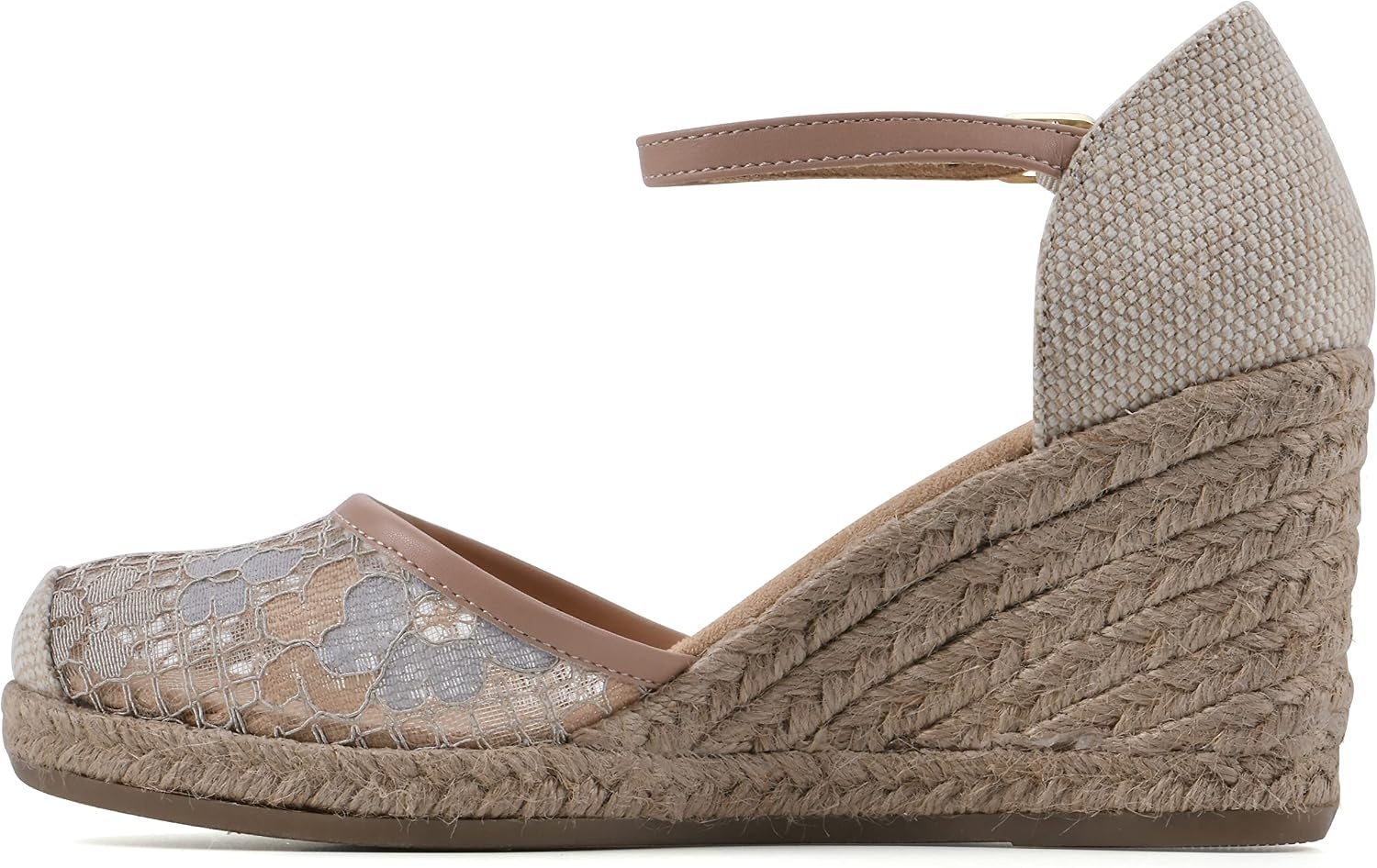 image:imageWHITE MOUNTAIN Womens Mamba Espadrille Wedge SandalBlushMeshFabric