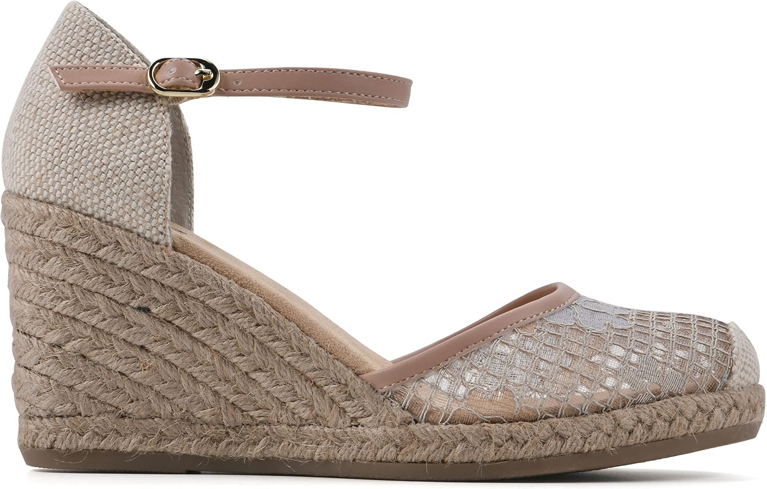 image:imageWHITE MOUNTAIN Womens Mamba Espadrille Wedge SandalBlushMeshFabric