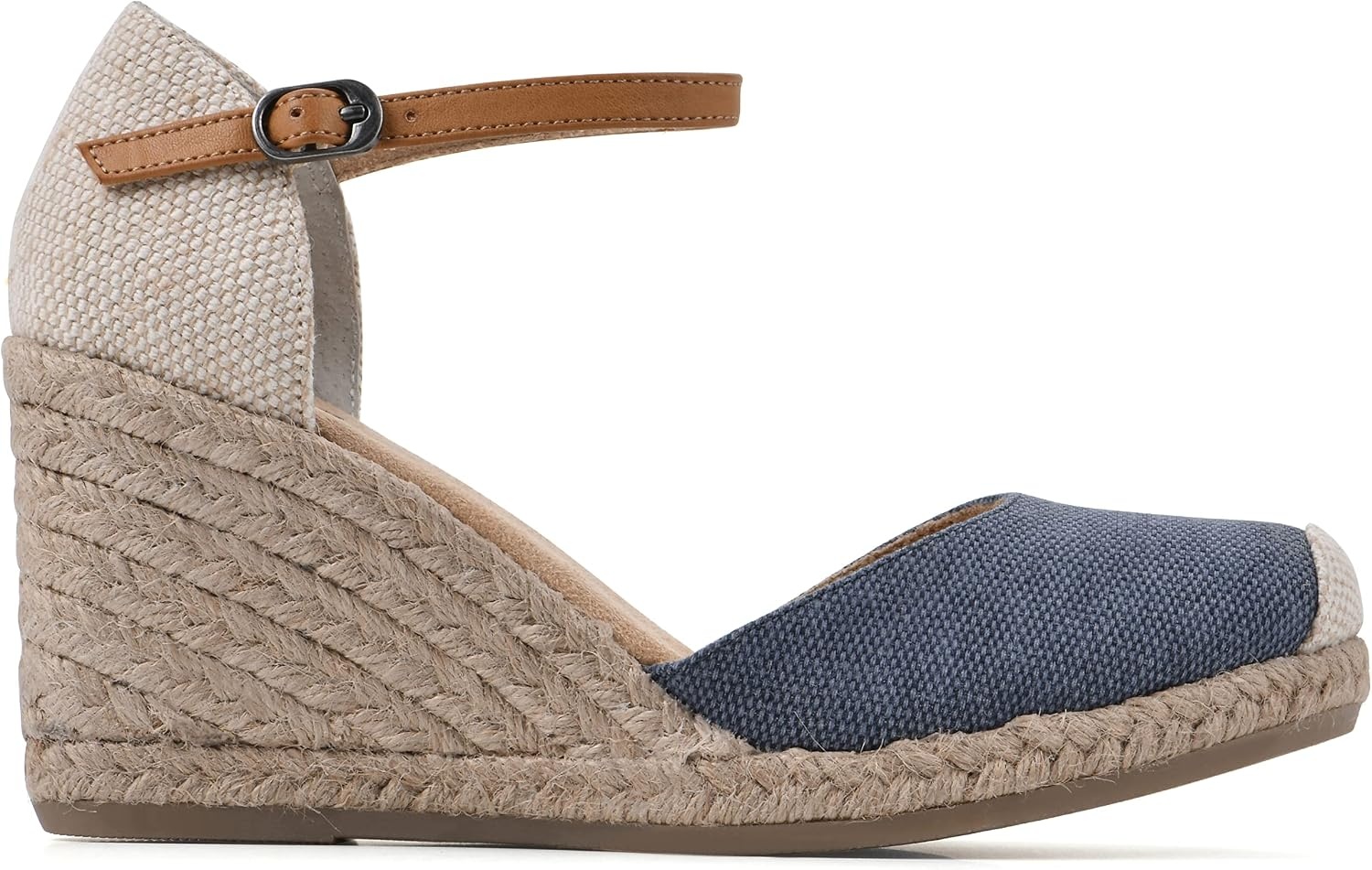 image:imageWHITE MOUNTAIN Womens Mamba Espadrille Wedge SandalDenimblueFab
