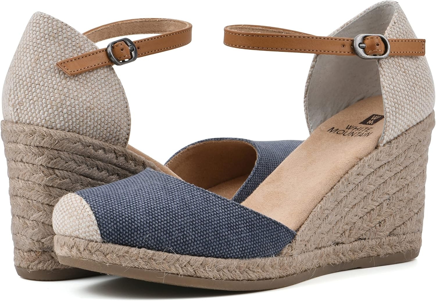 image:imageWHITE MOUNTAIN Womens Mamba Espadrille Wedge SandalDenimblueFab