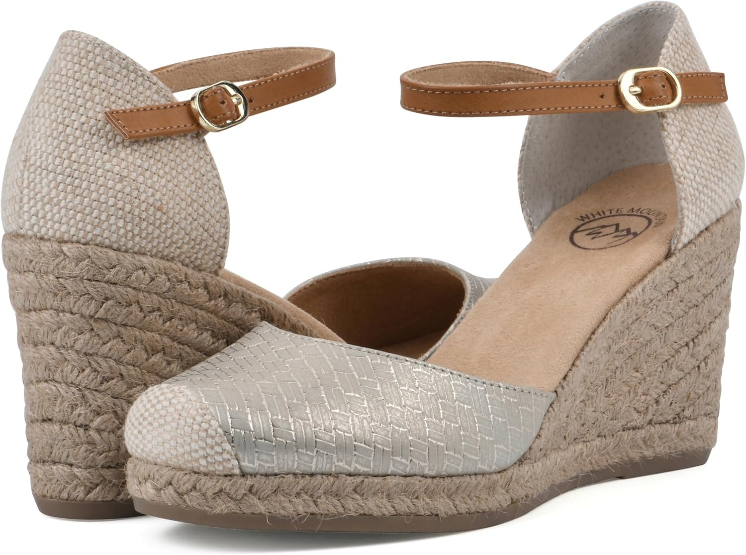image:imageWHITE MOUNTAIN Womens Mamba Espadrille Wedge SandalGoldMetallicSmooth