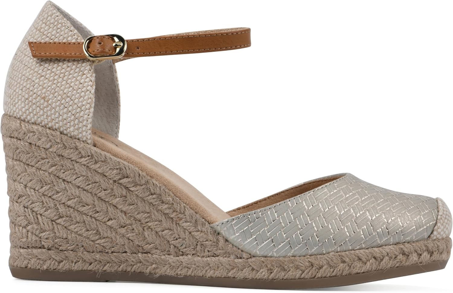 image:imageWHITE MOUNTAIN Womens Mamba Espadrille Wedge SandalGoldMetallicSmooth