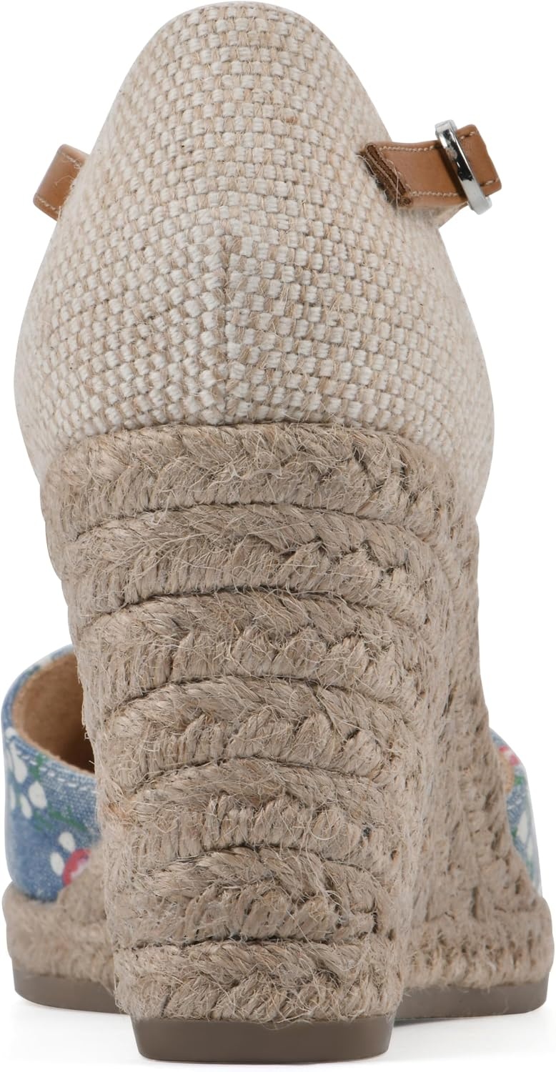image:imageWHITE MOUNTAIN Womens Mamba Espadrille Wedge SandalLtblueFloralDenim