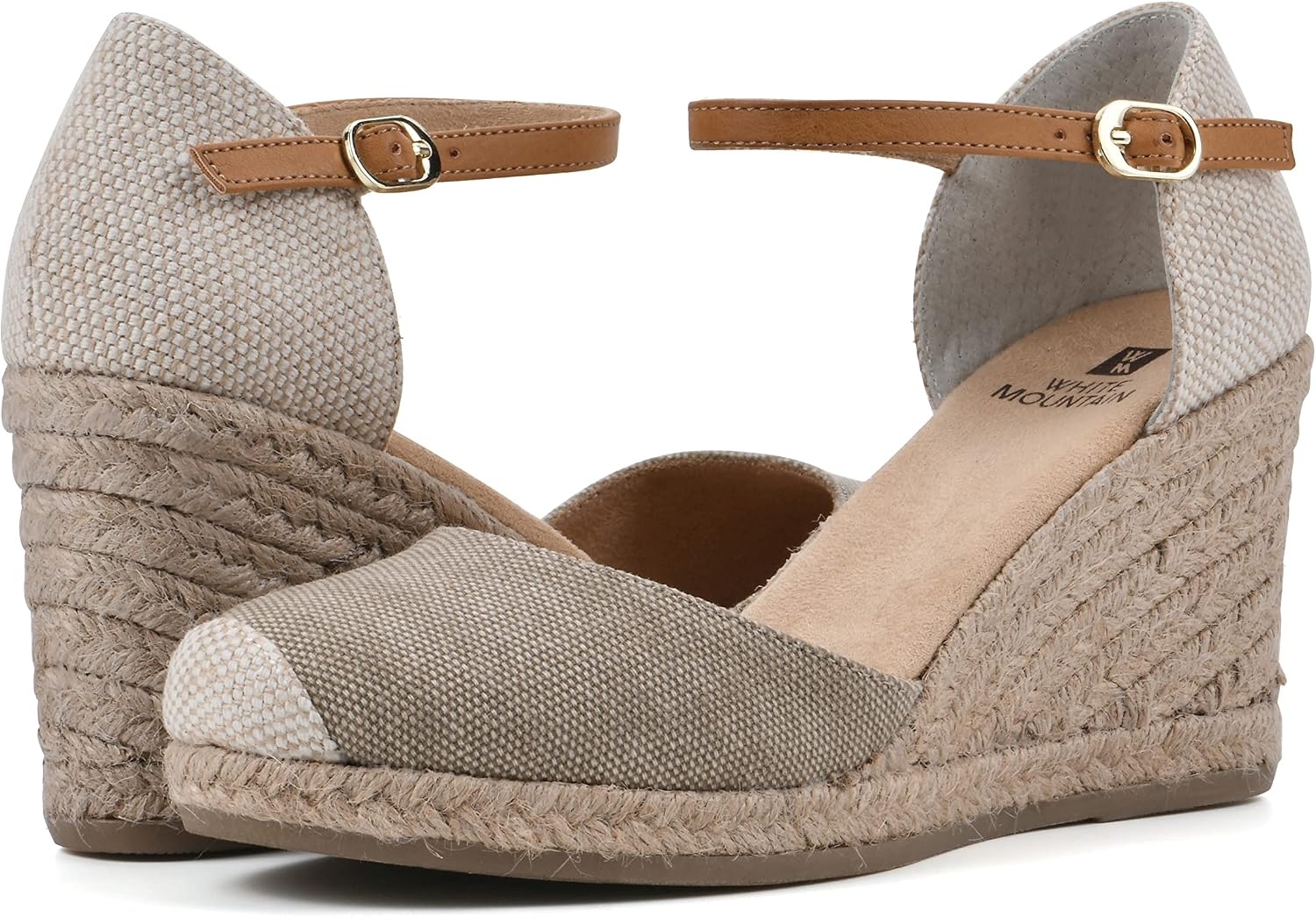 image:imageWHITE MOUNTAIN Womens Mamba Espadrille Wedge SandalLttaupeCanvas