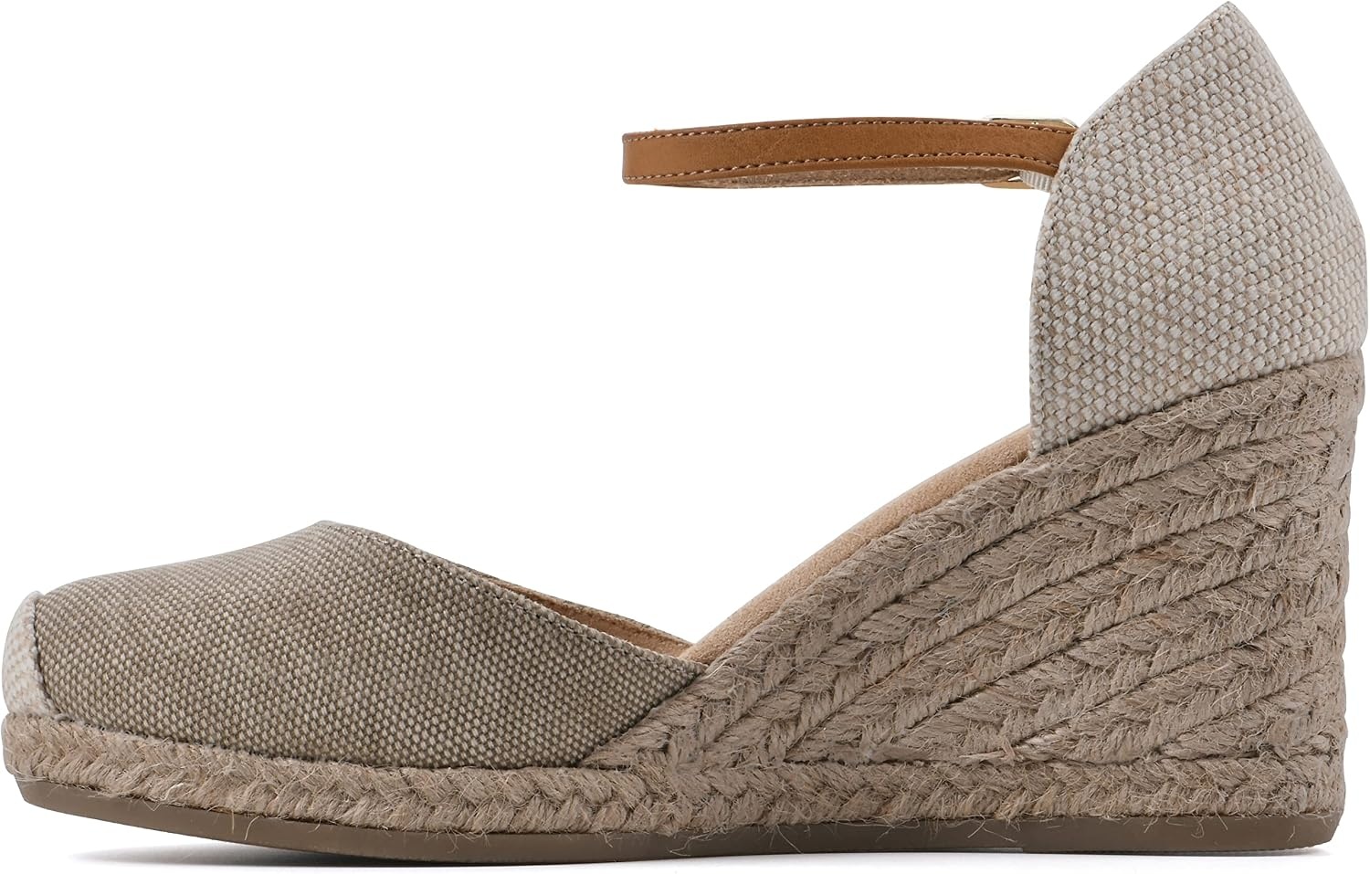 image:imageWHITE MOUNTAIN Womens Mamba Espadrille Wedge SandalLttaupeCanvas