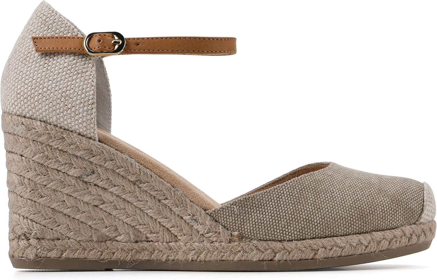 image:imageWHITE MOUNTAIN Womens Mamba Espadrille Wedge SandalLttaupeCanvas