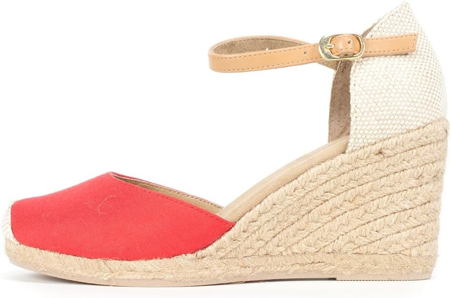 image:imageWHITE MOUNTAIN Womens Mamba Espadrille Wedge SandalMamba RedWhite