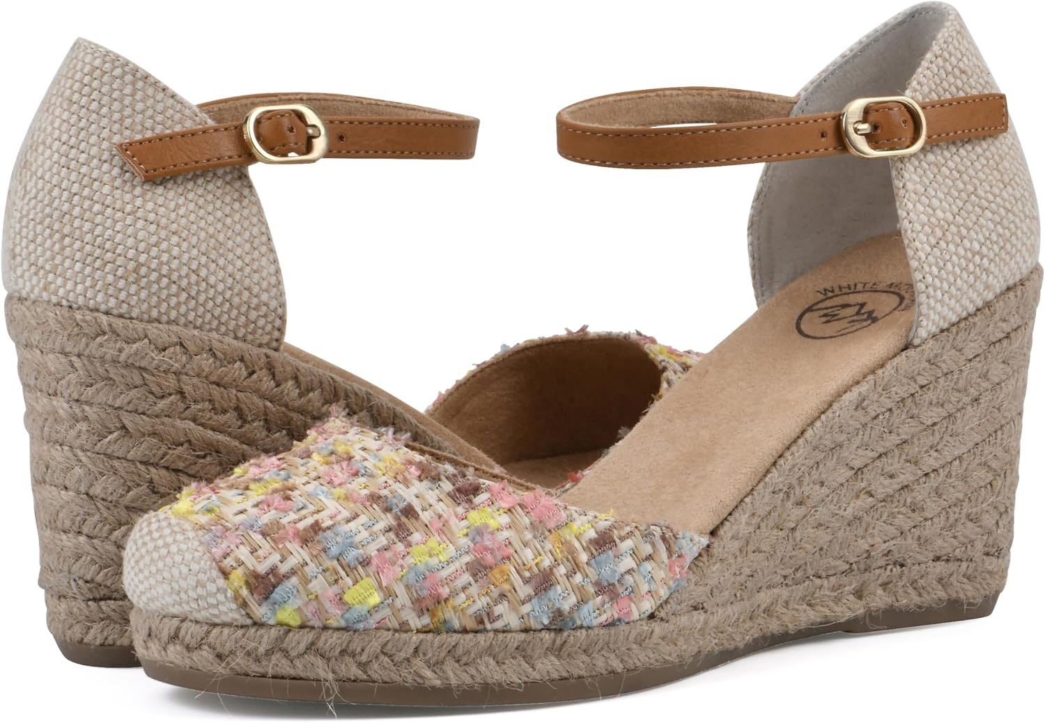 image:imageWHITE MOUNTAIN Womens Mamba Espadrille Wedge SandalNaturalMultiFabric