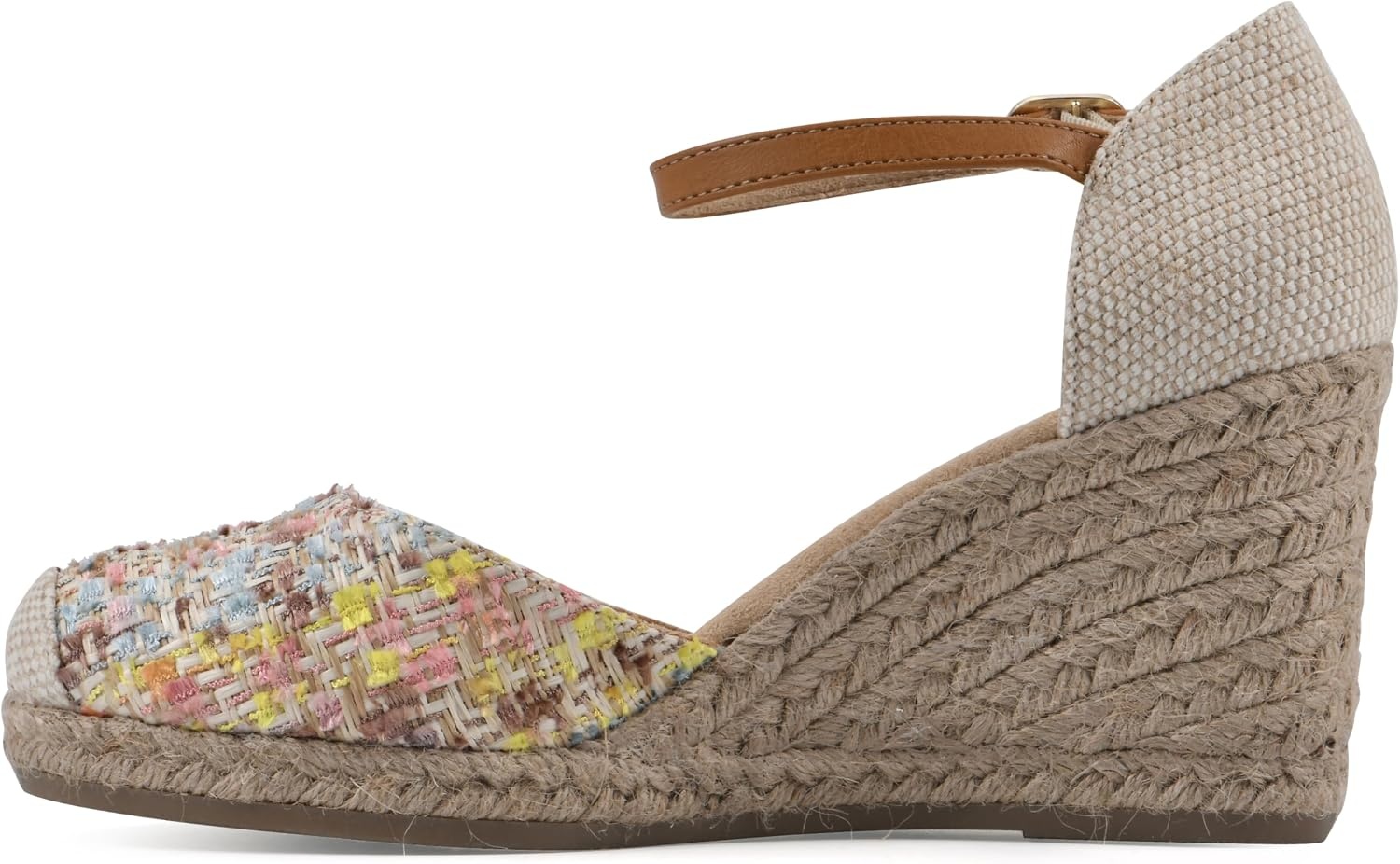 image:imageWHITE MOUNTAIN Womens Mamba Espadrille Wedge SandalNaturalMultiFabric