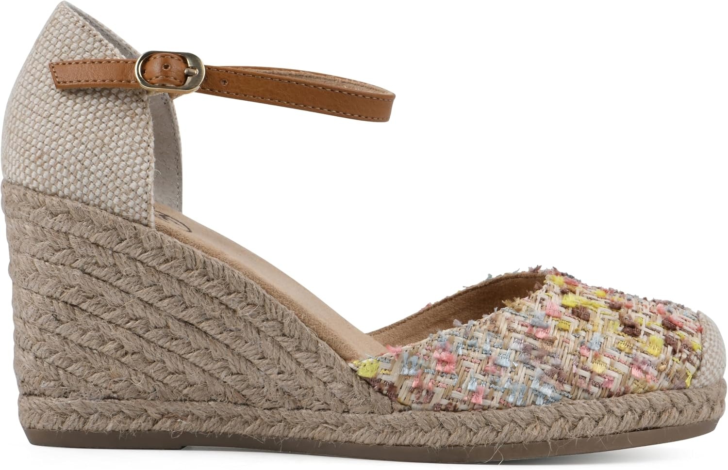image:imageWHITE MOUNTAIN Womens Mamba Espadrille Wedge SandalNaturalMultiFabric