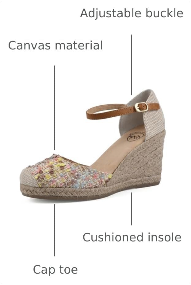 image:imageWHITE MOUNTAIN Womens Mamba Espadrille Wedge SandalNaturalMultiFabric