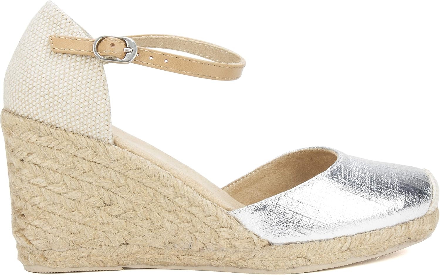 image:imageWHITE MOUNTAIN Womens Mamba Espadrille Wedge SandalSilver
