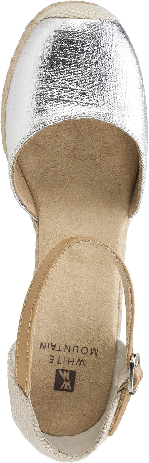 image:imageWHITE MOUNTAIN Womens Mamba Espadrille Wedge SandalSilver