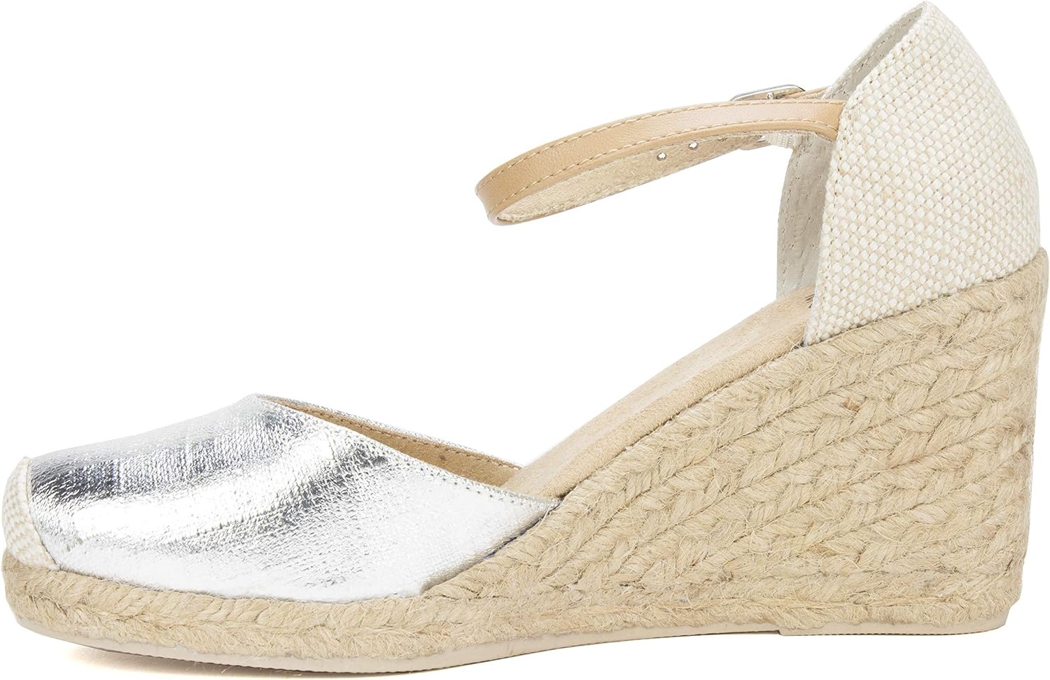 image:imageWHITE MOUNTAIN Womens Mamba Espadrille Wedge SandalSilver